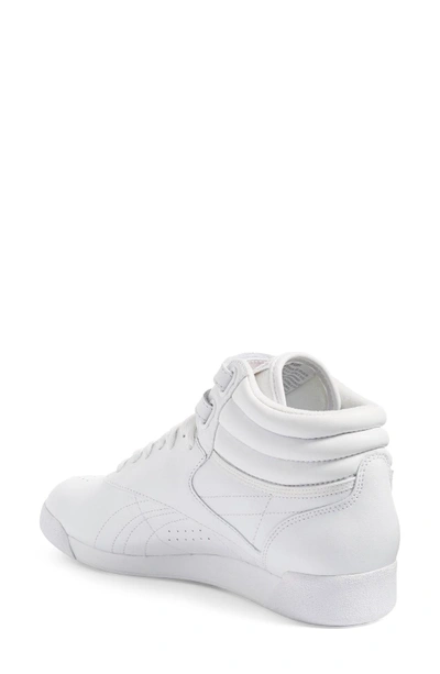 Shop Reebok 'freestyle Hi' Sneaker In White/ Silver
