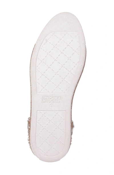 Shop Badgley Mischka Shirley Crystal Embellished Sneaker In Spring Rose Satin