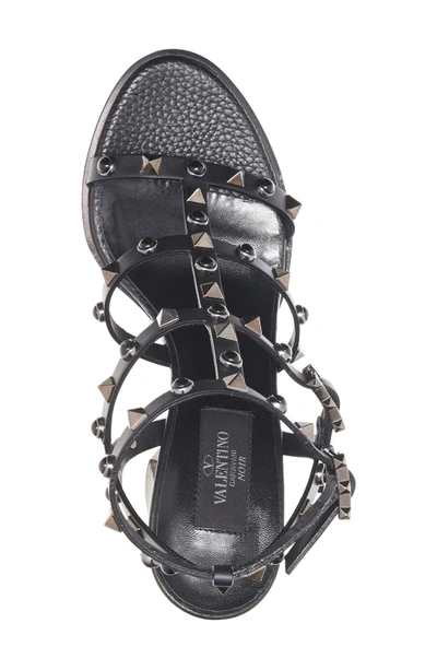 Shop Valentino Noir Rolling Rockstud Sandal In Black Leather