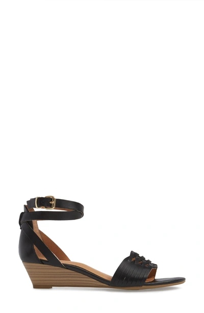 Shop Seychelles Sincere Wraparound Wedge Sandal In Black Leather