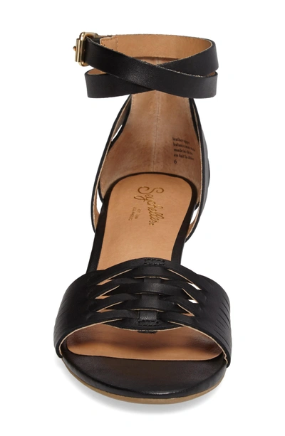 Shop Seychelles Sincere Wraparound Wedge Sandal In Black Leather