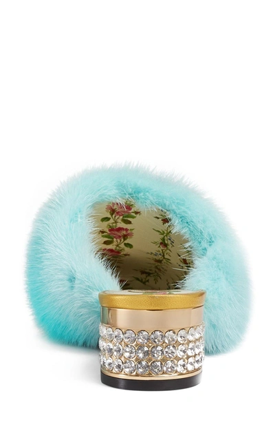 Shop Gucci Candy Genuine Mink Fur Mule In Gold/ Turquoise