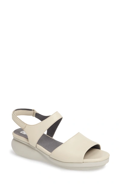 Shop Camper Balloon Slingback Wedge Sandal In White Leather