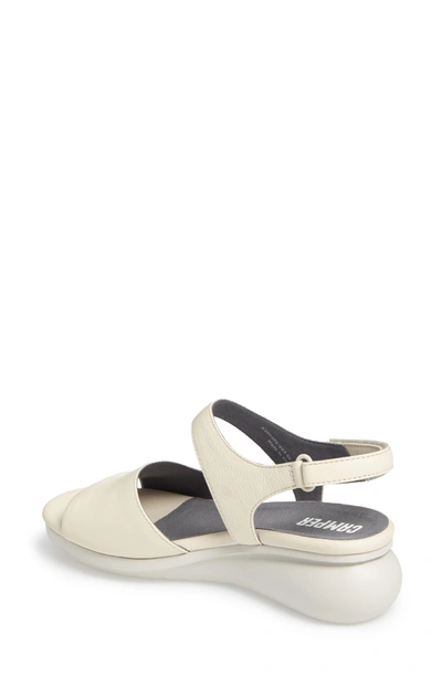 Shop Camper Balloon Slingback Wedge Sandal In White Leather