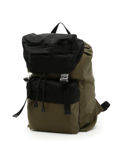 Shop Marni Nylon Backpack In Black Militarynero