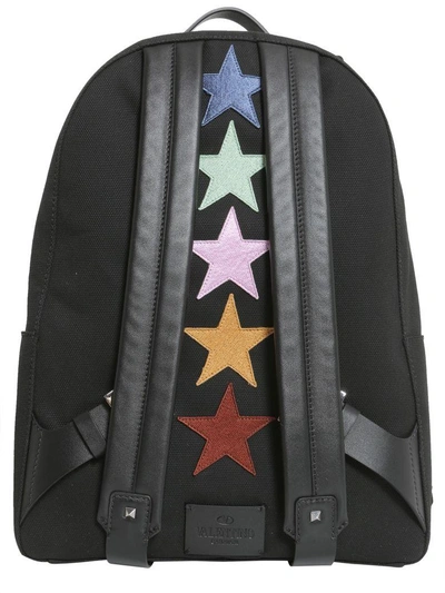 Shop Valentino Backpack With Embroidered Patch In Nero