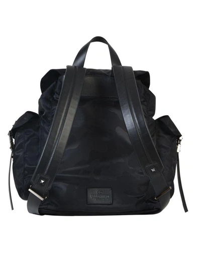 Shop Valentino Camouflage Backpack In Black