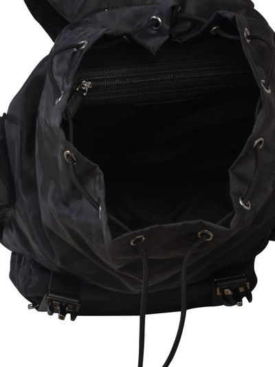 Shop Valentino Camouflage Backpack In Black