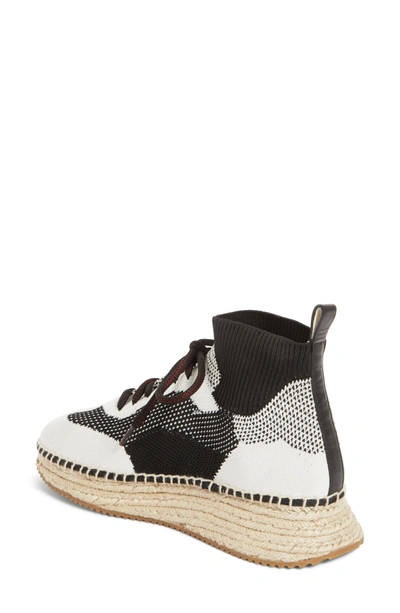 Shop Alexander Wang Dakota Espadrille Sock Sneaker In Black/ White/ Grey