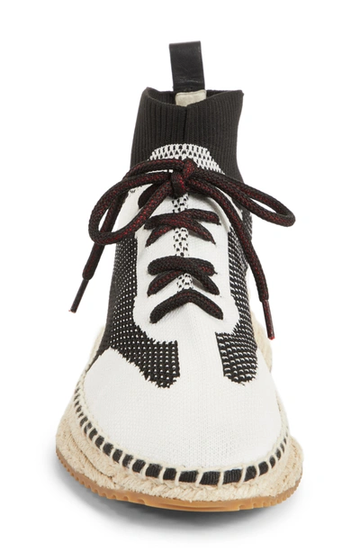Shop Alexander Wang Dakota Espadrille Sock Sneaker In Black/ White/ Grey