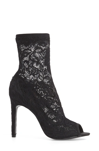 Shop Charles By Charles David Imaginary Lace Sock Bootie In Black Fabric