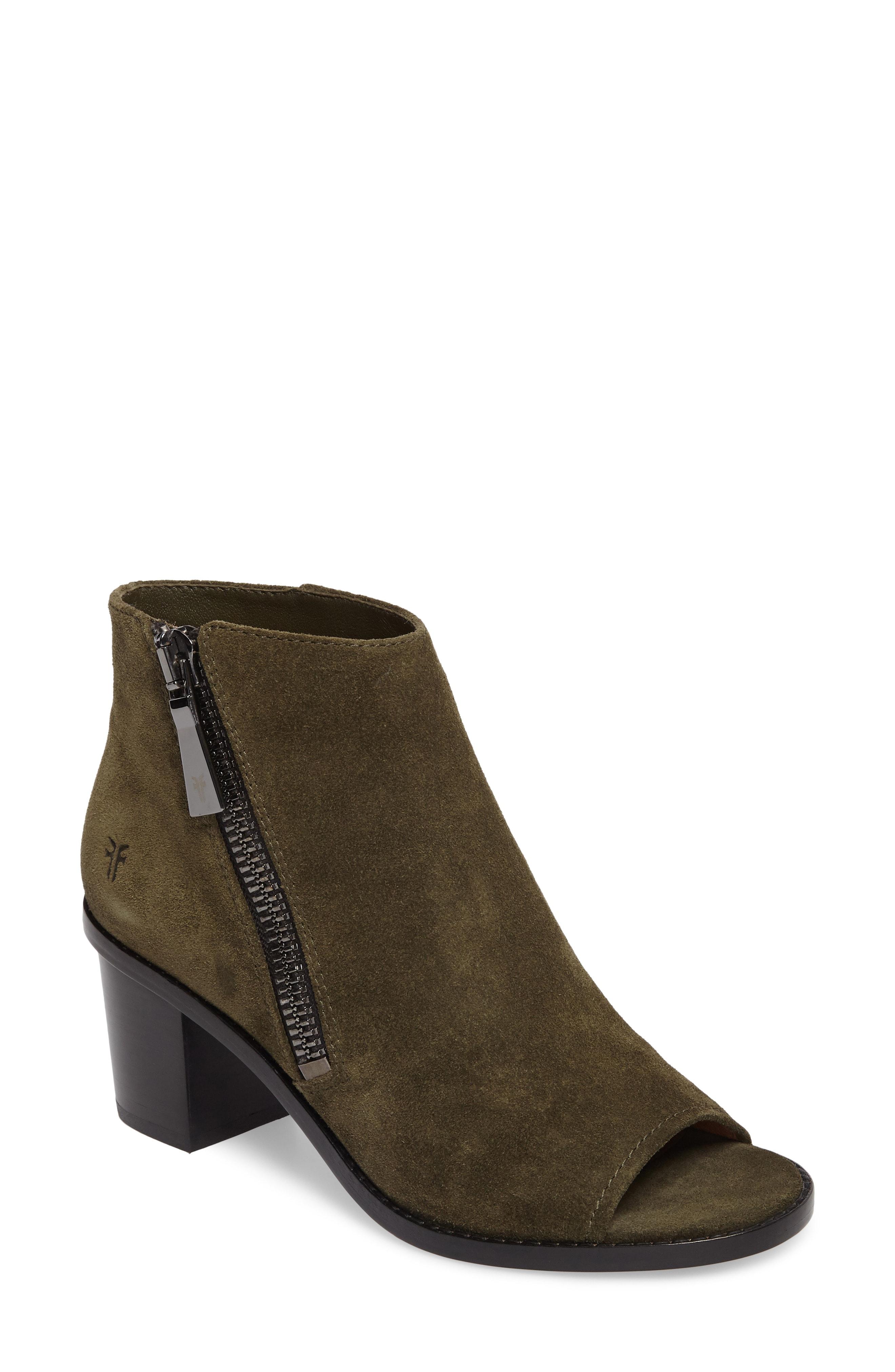 frye peep toe booties