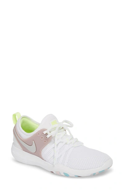 Shop Nike Free Tr 7 Training Shoe In White/ Silver