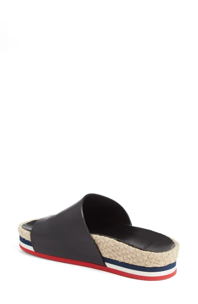 Shop Moncler Evelyne Platform Slide In Black Leather