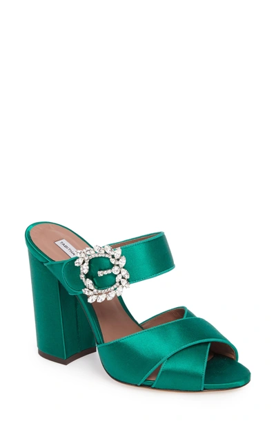 Shop Tabitha Simmons Reyner Crystal Buckle Sandal In Emerald Green