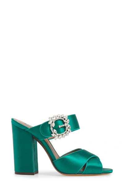 Shop Tabitha Simmons Reyner Crystal Buckle Sandal In Emerald Green