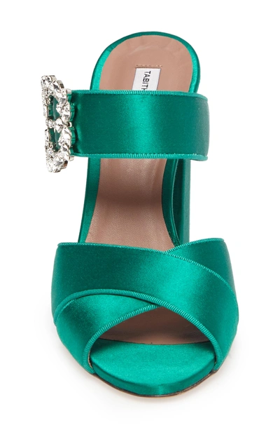 Shop Tabitha Simmons Reyner Crystal Buckle Sandal In Emerald Green