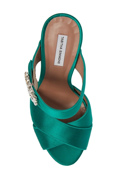 Shop Tabitha Simmons Reyner Crystal Buckle Sandal In Emerald Green