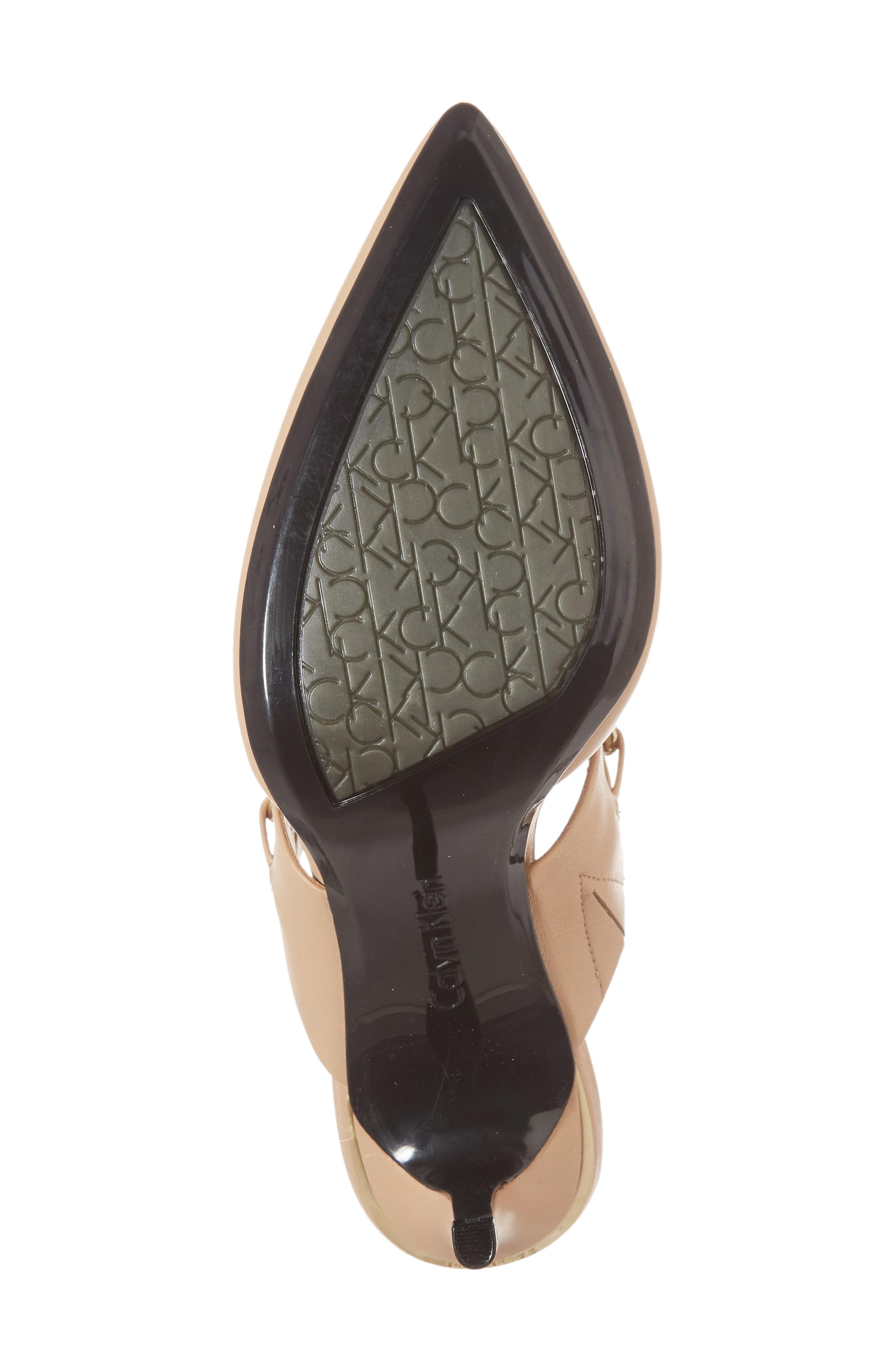 Calvin Klein Ginette Embellished Pointy Toe Mule In Sandstorm Leather ...