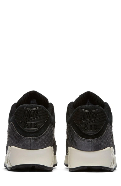 Shop Nike Air Max 90 Premium Sneaker In Black/ Sail/ Dark Grey