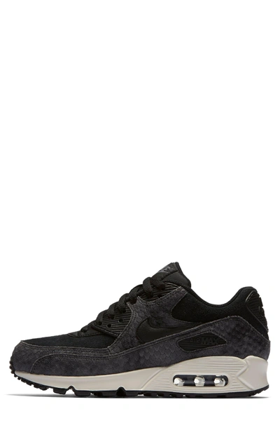 Shop Nike Air Max 90 Premium Sneaker In Black/ Sail/ Dark Grey