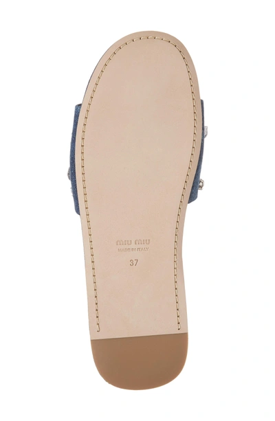 Shop Miu Miu Embellished Slide Sandal In Blue