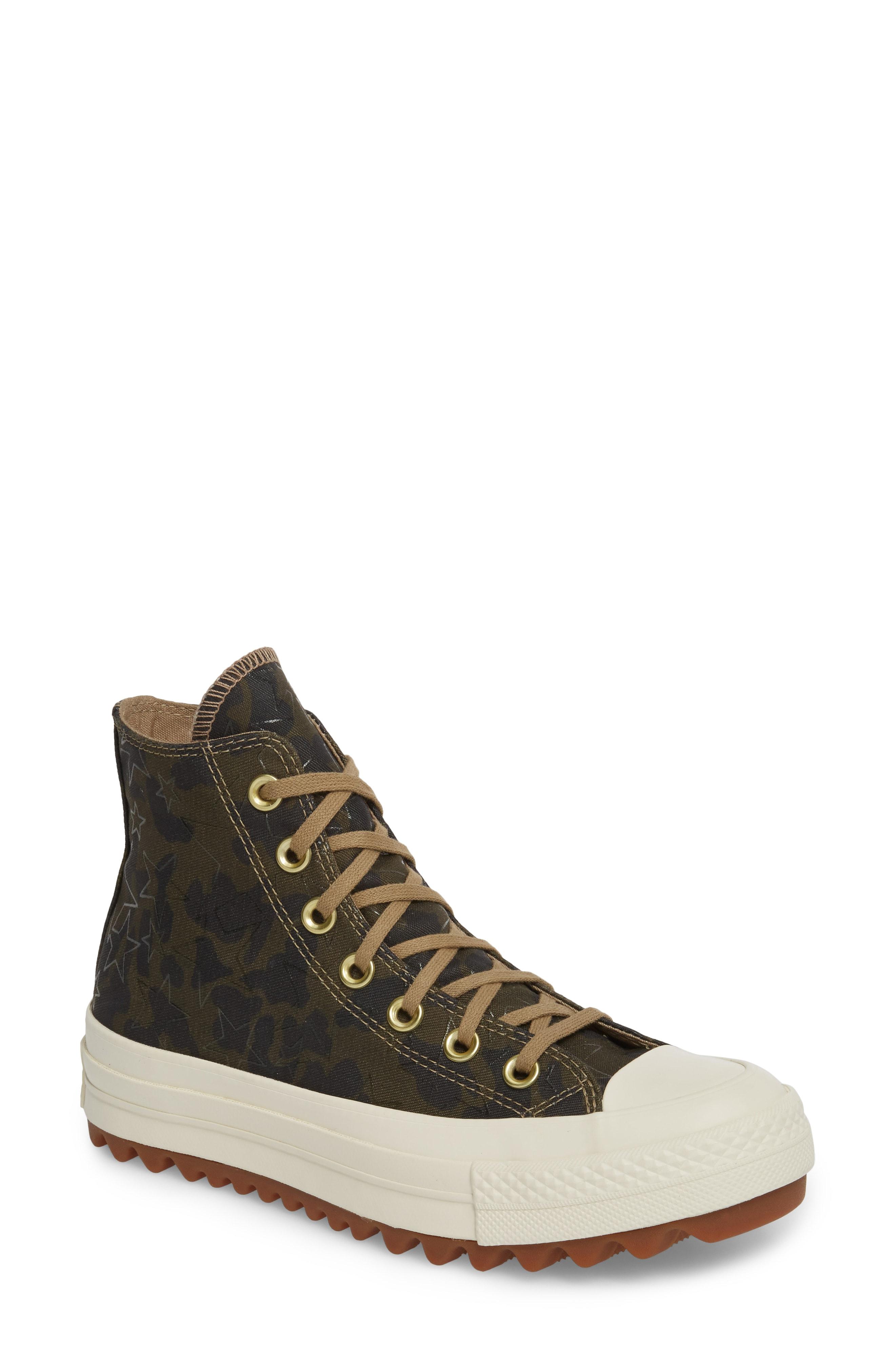 converse chuck taylor all star lift ripple beige high top trainers