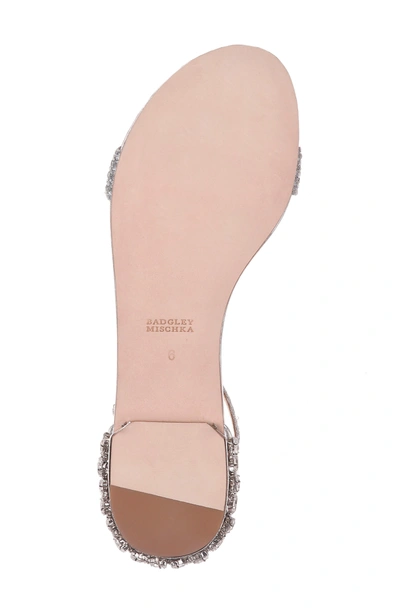 Shop Badgley Mischka Steffie Ankle Strap Sandal In Silver Leather