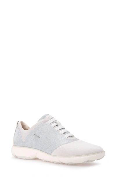 Shop Geox Nebula Slip-on Sneaker In Silver/ White Fabric