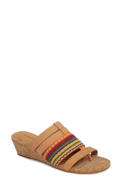 Shop Donald Pliner Dara Wedge Sandal In Multi/ Fawn Leather
