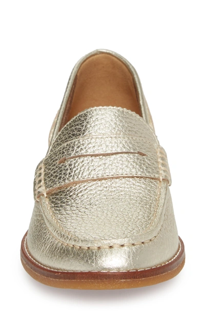 Shop Sperry Seaport Penny Loafer In Platinum Leather