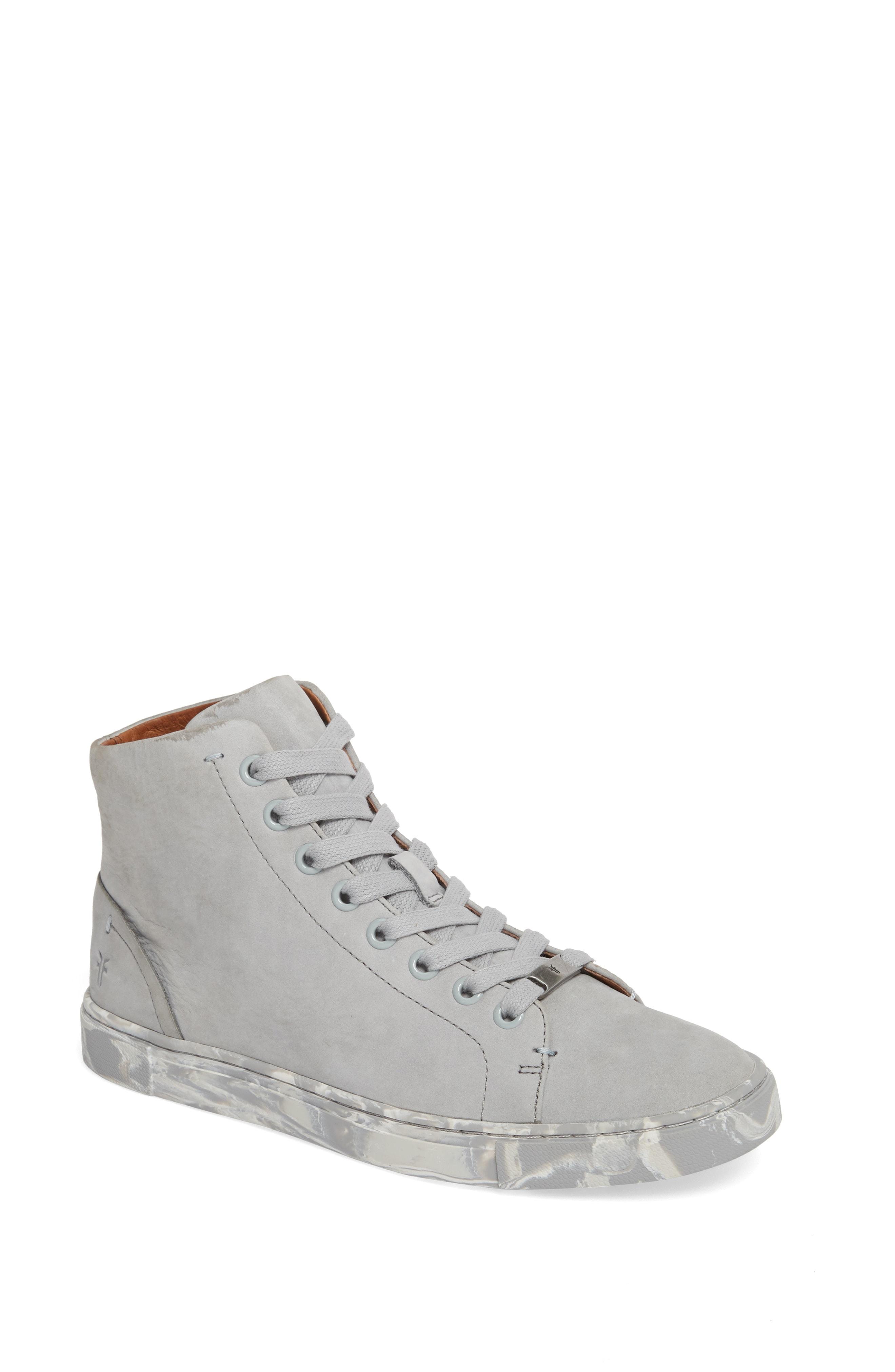 frye leather high top sneakers