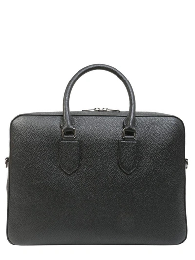 Shop Alexander Mcqueen Leather Briefcase In Nero