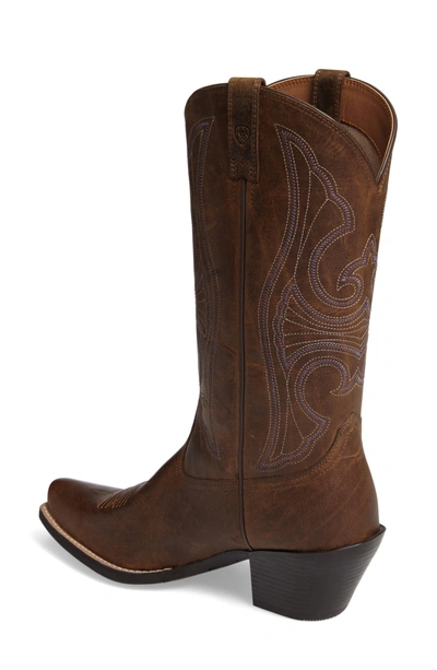 Shop Ariat Round Up D-toe Western Boot In Distressed Brown Leather