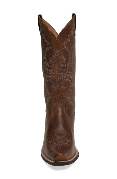 Shop Ariat Round Up D-toe Western Boot In Distressed Brown Leather