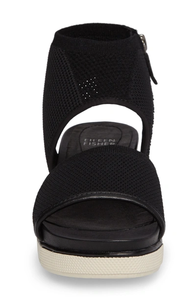 Shop Eileen Fisher Knit Sport Sandal In Black Fabric