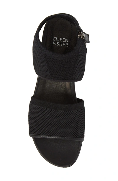 Shop Eileen Fisher Knit Sport Sandal In Black Fabric
