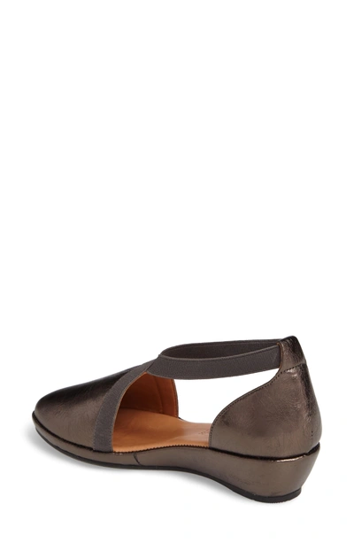 Shop Gentle Souls Natalia Wedge In Pewter Leather