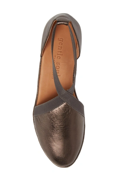 Shop Gentle Souls Natalia Wedge In Pewter Leather