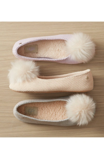 Shop Ugg Andi Pompom Slipper In Lavender Fog