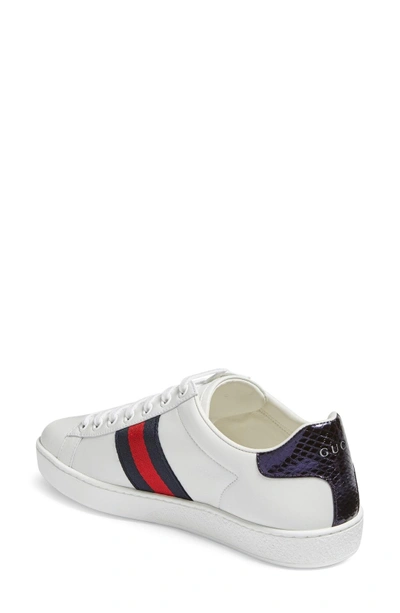 Shop Gucci New Age Snake Embellished Sneaker In White Multi