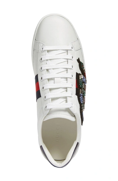 Shop Gucci New Age Snake Embellished Sneaker In White Multi