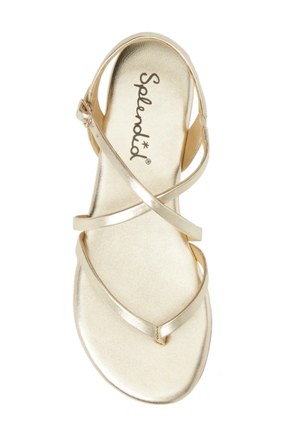 Shop Splendid Brett Strappy Flat Sandal In Gold Metallic Leather