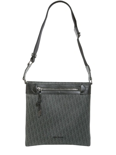 Shop Dior Crossbody Bag With Logo Print In Grigio