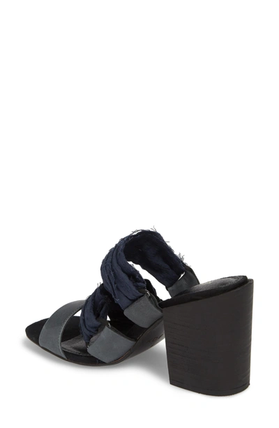 Shop Kelsi Dagger Brooklyn Monaco Slide Sandal In Black/ Navy Leather/ Fabric