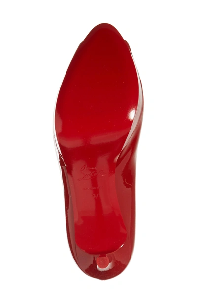 Shop Christian Louboutin Fetish Peep Toe Platform Pump In Flamenco Red