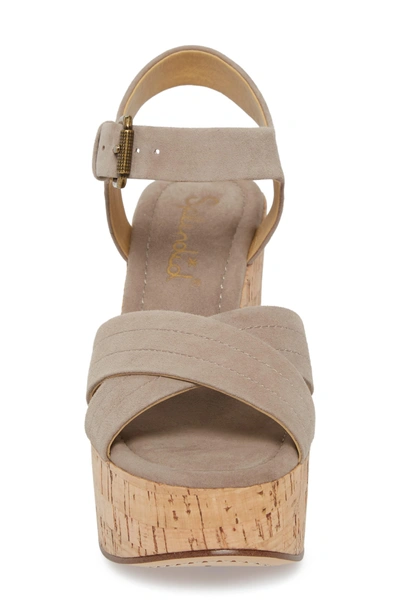 Shop Splendid Flaire Platform Sandal In Taupe Suede