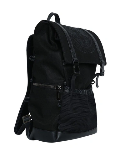 Shop Balmain Climb Leather-trimmed Nylon Backpack In Nero