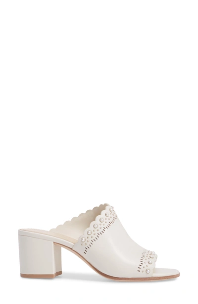 Shop Pour La Victoire Amela Embellished Slide Sandal In Bone Leather
