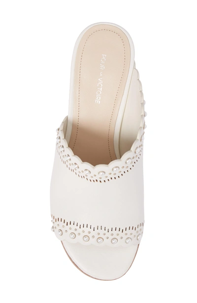 Shop Pour La Victoire Amela Embellished Slide Sandal In Bone Leather